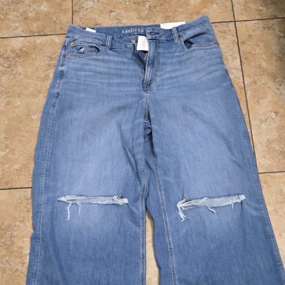 American Eagle Outfitters Women's Light Blue Flare Jeans